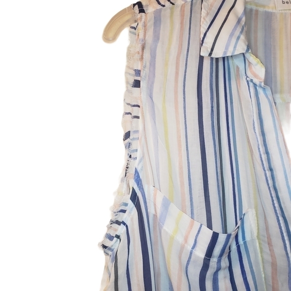 Bella Dahl Striped Tie Front Tank Top Size Medium - Picture 4 of 11